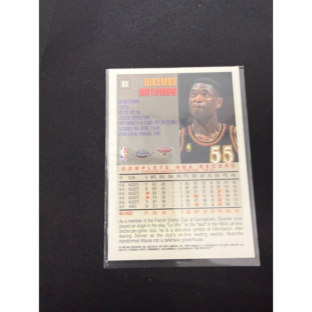 Topps Chrome‎ Dikembe Mutombo 63 Atlanta Hawks Excellent NBA Basketball Card - Picture 5 of 6